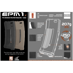 Chargeur Mid-cap 250 billes Enhanced Polymer EPM1 Black PTS